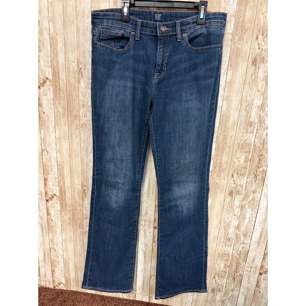 Gap Denim Perfect Boot Jeans Womens 29R Dark Wash Stretch Bootcut Blue Denim